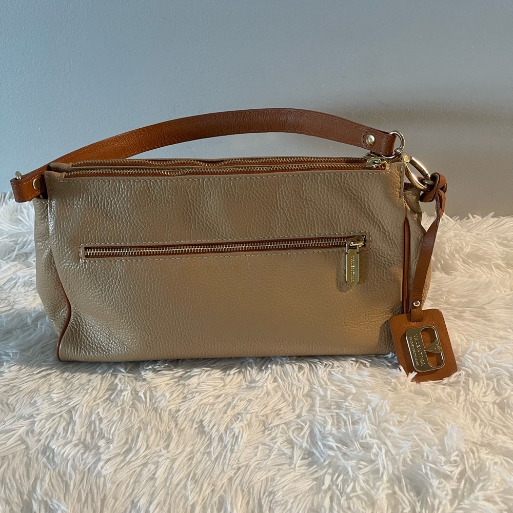 VALENTNA Elegant Tan Women Leather Handbag